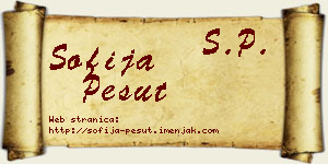 Sofija Pešut vizit kartica